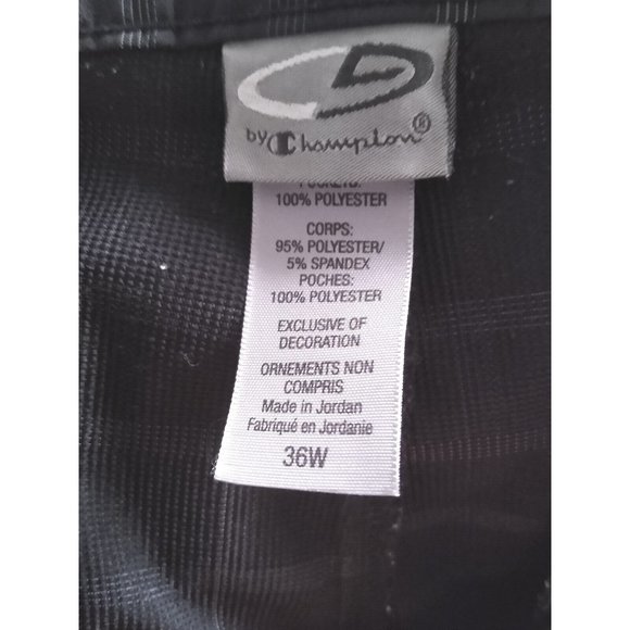 Men's Black Plaid CHAMPION Flat Front Dress Shorts Size 36 - Picture 6 of 6
